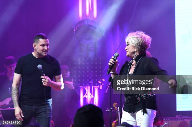Ty Herndon and Tanya Tucker perform onstage at the GLAAD + TY HERNDON's 2018 Concert for Love & Acceptance at Wildhorse Saloon on June 7, 2018 in...