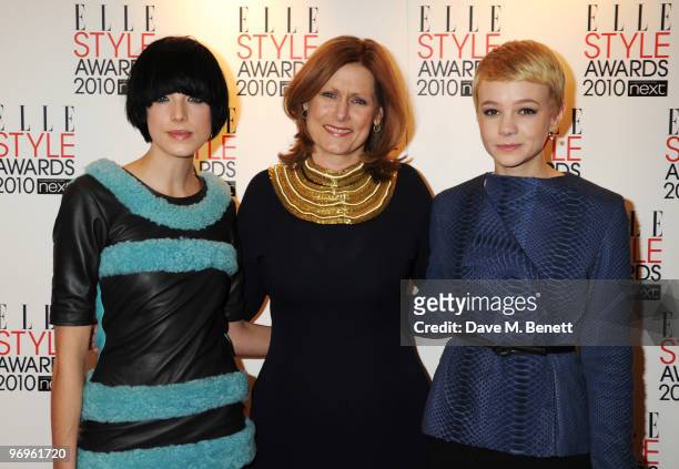 Agyness Deyn, Sarah Brown and Carey Mulligan arrive at the ELLE Style Awards 2010 at the Grand Connaught Rooms on February 22, 2010 in London,...