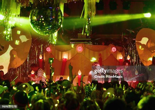 Nick Bockrath, Brad Shultz, Matt Shultz, and Daniel Tichenor of Cage the Elephant perform at Happy Roo Day at Plaza 9 during day 1 of the 2018...