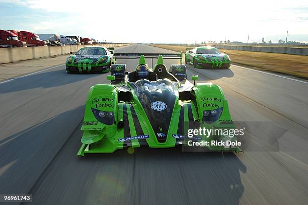 David Brabham drives the Patron Highcroft Racing HPD ACX-01c prototype, Scott Sharp drives the and Ed Brown drives the Extreme Speed Motorsports...