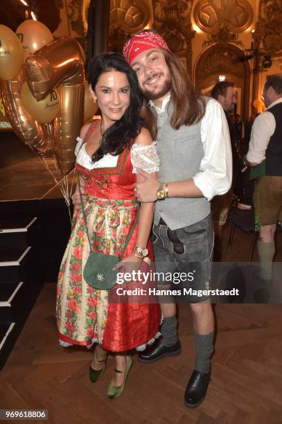 Mariella Ahrens and Riccardo Simonetti during the 70th anniversary celebration of the clothing company Angermaier at Deutsches Theatre on June 7,...