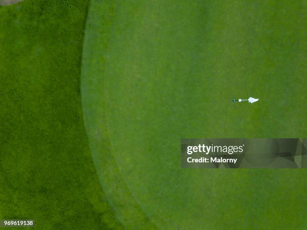 golf course. putting green. directly above, aerial view, drone point of view - munich drone stock pictures, royalty-free photos & images