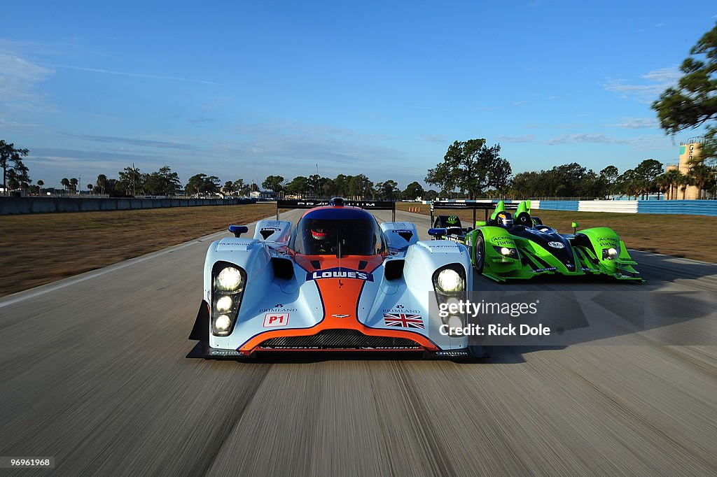 Alms Phoenix Racing Harold Primat of Switzerland drives the Aston Martin Racing Lola B09 ...