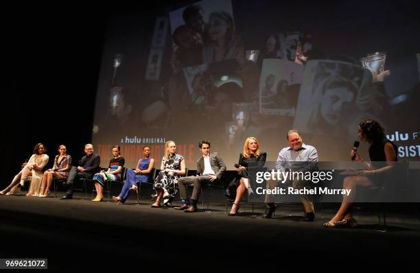 Actors Amanda Brugel, Madeline Brewer, producer Warren Littlefield, actors Alexis Bledel, Samira Wiley, Yvonne Strahovski, Max Minghella, Elisabeth...