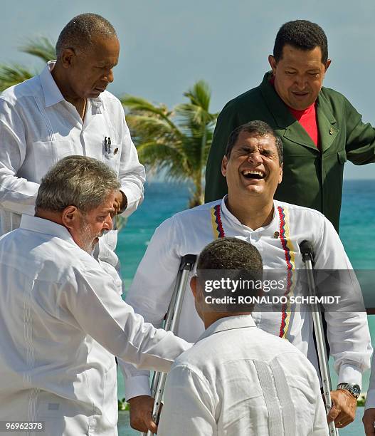 Jamaican President Bruce Golding , Brazilian President Luiz Inacio Lula Da Silva , Ecuadorean President Rafael Correa , Venezuelan President Hugo...