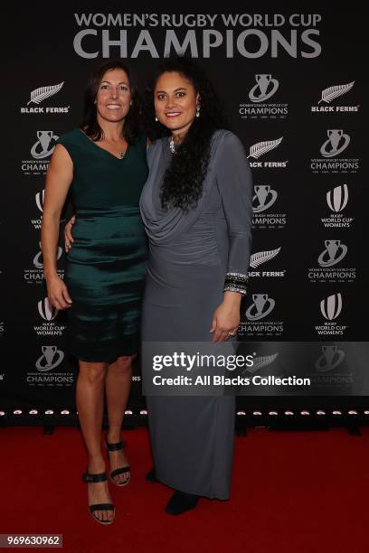 Guests arrive during the Black Ferns reunion dinner on June 8, 2018 in Auckland, New Zealand.