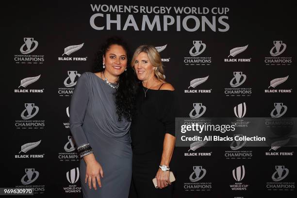 Guests arrive during the Black Ferns reunion dinner on June 8, 2018 in Auckland, New Zealand.