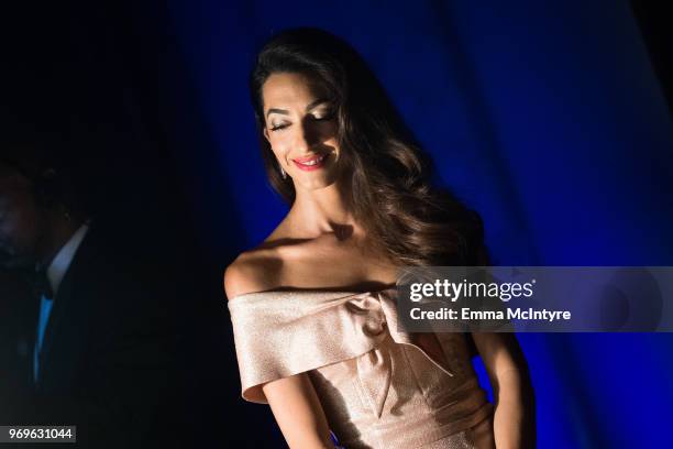 Amal Clooney attends the American Film Institute's 46th Life Achievement Award Gala Tribute to George Clooney at Dolby Theatre on June 7, 2018 in...