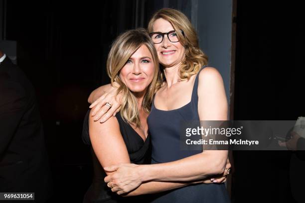 Jennifer Aniston and Laura Dern attend the American Film Institute's 46th Life Achievement Award Gala Tribute to George Clooney at Dolby Theatre on...