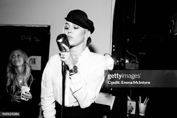 Miley Cyrus attends the American Film Institute's 46th Life Achievement Award Gala Tribute to George Clooney at Dolby Theatre on June 7, 2018 in...