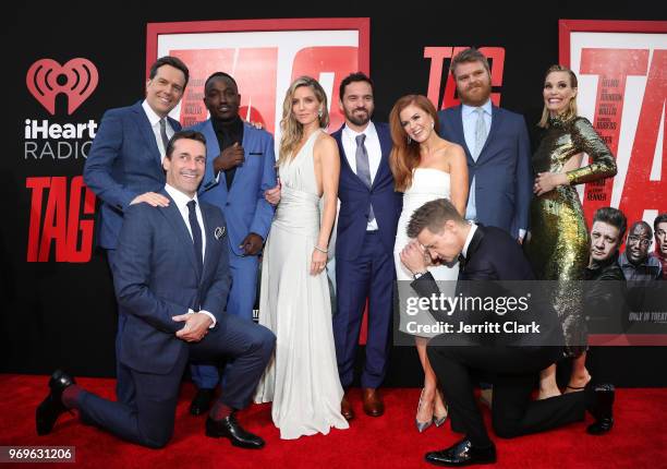 Jeff Tomsic, Ed Helms, Jon Hamm, Hannibal Buress, Annabelle Wallis, Jake Johnson, Isla Fisher, Steve Berg, Jeremy Renner and Leslie Bibb attend the...