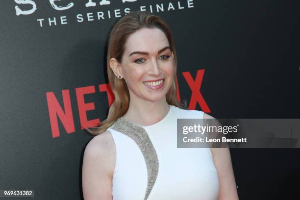 Actress Jamie Clayton attends Netflix's "Sense8" Series Finale Event at ArcLight Hollywood on June 7, 2018 in Hollywood, California.