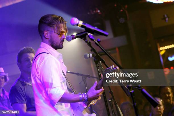 Chase Bryant performs on stage at Spotify's Hot Country Presents Hunter Hayes, Chris Lane, Michael Ray and more at Ole Red During CMA Fest at Ole Red...