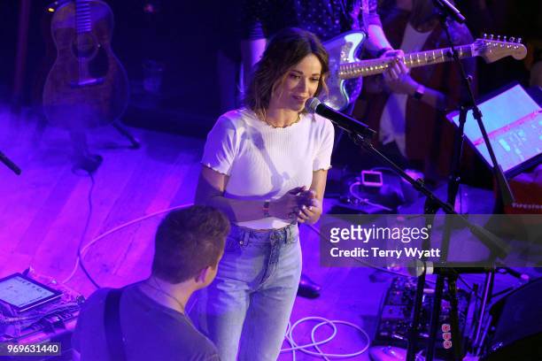 Jillian Jacqueline performs on stage at Spotify's Hot Country Presents Hunter Hayes, Chris Lane, Michael Ray and more at Ole Red During CMA Fest at...