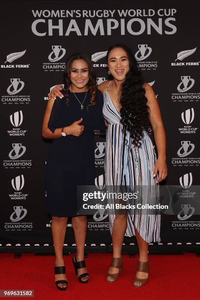 Guests arrive during the Black Ferns reunion dinner on June 8, 2018 in Auckland, New Zealand.