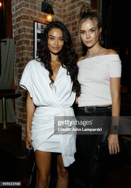 Shanina Shayk and Josephine Skriver attend CHAOS x LOVE magazine party on June 7, 2018 in New York City.