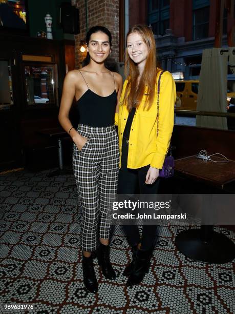 Saffron Vadher and Sara Grace attend CHAOS x LOVE magazine party on June 7, 2018 in New York City.