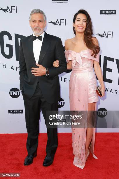 Honoree George Clooney and Amal Clooney attend the American Film Institute's 46th Life Achievement Award Gala Tribute to George Clooney at Dolby...