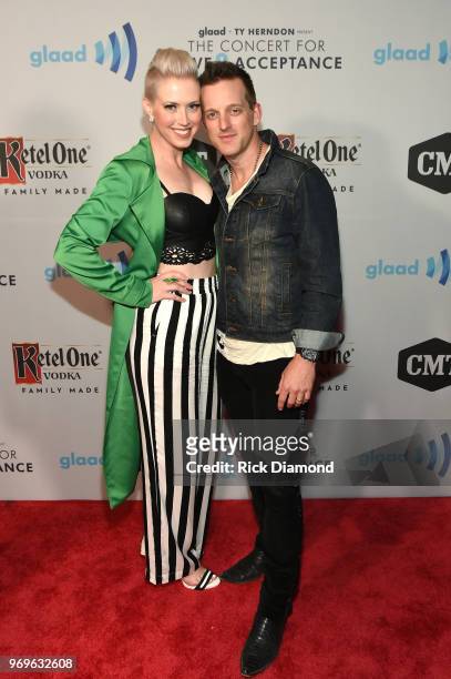 Cody Alan and Terri Clark attend the GLAAD + TY HERNDON's 2018 Concert for Love & Acceptance at Wildhorse Saloon on June 7, 2018 in Nashville,...
