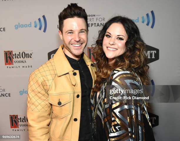 Brandon Stansell and Terri Clark attend the GLAAD + TY HERNDON's 2018 Concert for Love & Acceptance at Wildhorse Saloon on June 7, 2018 in Nashville,...