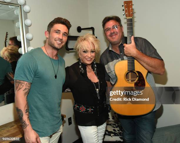 Michael Ray, Tanya Tucker and Vince Gill attend the GLAAD + TY HERNDON's 2018 Concert for Love & Acceptance at Wildhorse Saloon on June 7, 2018 in...