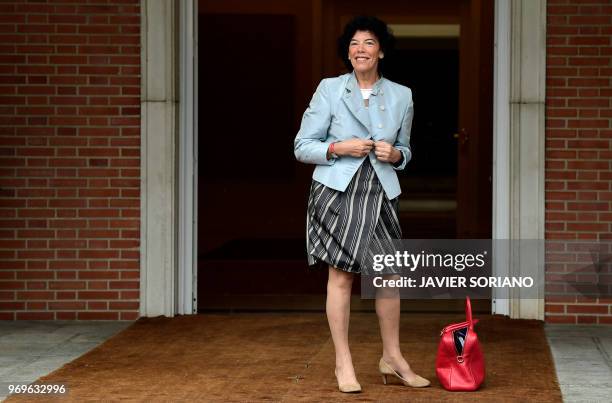 Spanish government's spokeswoman and minister of education Isabel Celaa poses as he arrives prior to holding the new government's first cabinet...