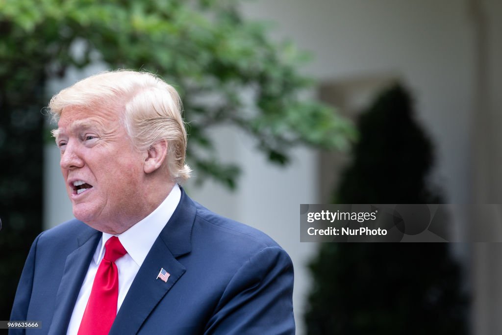 President Trump Holds Joint News Conference With Japanese Prime Minister Shinzo Abe