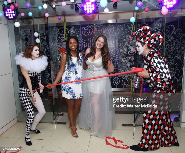 Stephanie Fernandez and Leah Lane and Chashama Performance Artists during The Chashama Gala at 4 Times Square on June 7, 2018 in New York City.