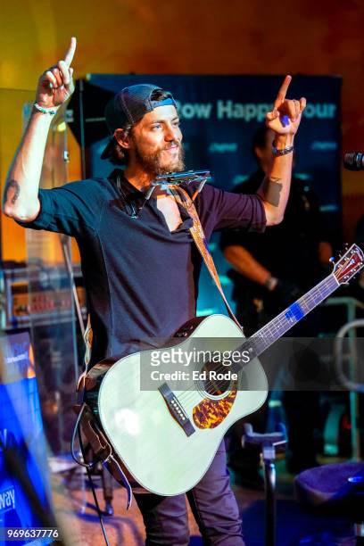Chris Janson performs on SiriusXM's The Music Row Happy Hour Live On The Highway From Margaritaville in Nashville on June 7, 2018 in Nashville,...