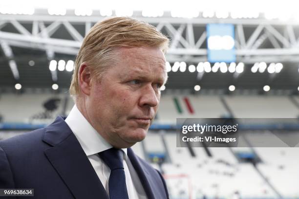 Coach Ronald Koeman of Holland during the International friendly match between Italy and The Netherlands at Allianz Stadium on June 04, 2018 in...