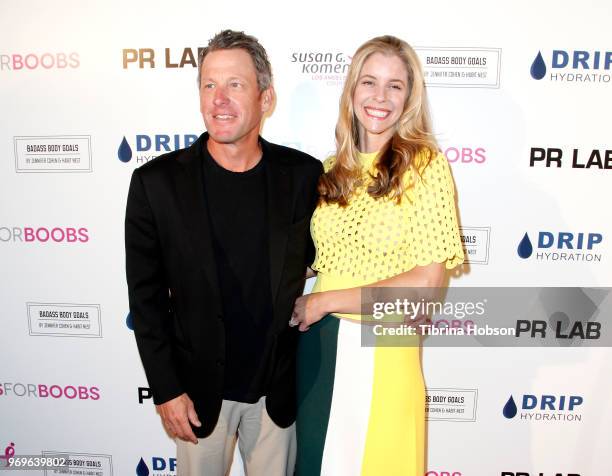 Lance Armstrong and Anna Hansen attend the Babes for Boobs live auction benefiting Susan G. Komen LA at El Rey Theatre on June 7, 2018 in Los...