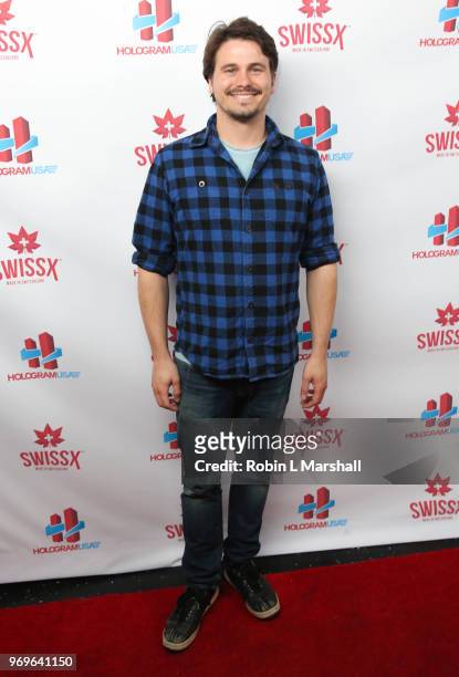 Actor Jason Ritter attends Hologram USA's Debut of "The Jackie Wilson Story" at Hologram USA Theater on June 7, 2018 in Los Angeles, California.