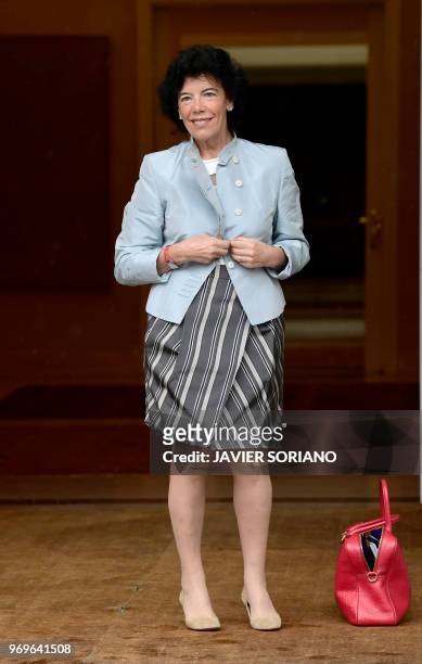 Spanish government's spokeswoman and minister of education Isabel Celaa poses as he arrives prior to holding the new government's first cabinet...