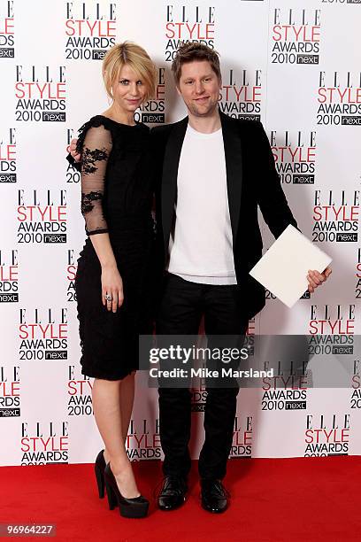 International Designer winner Christopher Bailey and Claire Dannes in the Winner's room at the ELLE Style Awards 2010 at the Grand Connaught Rooms on...