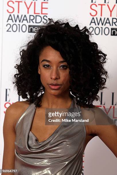 Corrine Bailey Rae in the Winner's room at the ELLE Style Awards 2010 at the Grand Connaught Rooms on February 22, 2010 in London, England.