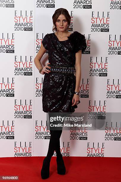 Olivia Palermo in the Winner's room at the ELLE Style Awards 2010 at the Grand Connaught Rooms on February 22, 2010 in London, England.