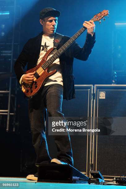 Stefan Lessard of the Dave Matthews Band performs at Palasharp on February 22, 2010 in Milan, Italy.