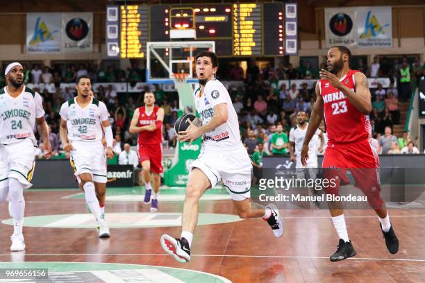Axel Bouteille of Limoges during the Jeep Elite match Limoges and Monaco at Palais des Sports de Beaublanc on June 6, 2018 in Limoges, France.