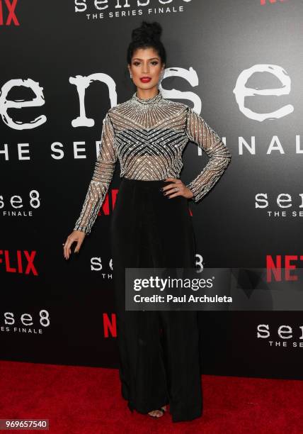 Actress Tina Desai attends Netflix's "Sense8" series finale event at the ArcLight Hollywood on June 7, 2018 in Hollywood, California.