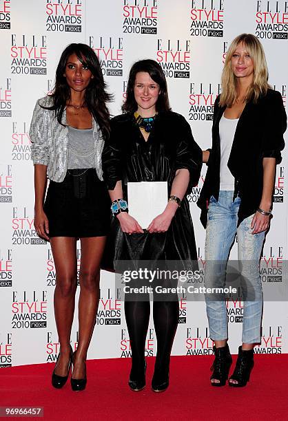 Next young designer winner Holly Fulton poses in the winner'a room at the The ELLE Style Awards 2010 at the Grand Connaught Rooms on February 22,...