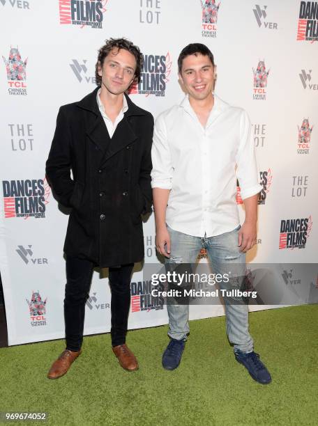 Jared Januschka and Sebastian Gregory attend the opening night of the 21st Annual Dances With Films Film Festival at TCL Chinese 6 Theatres on June...