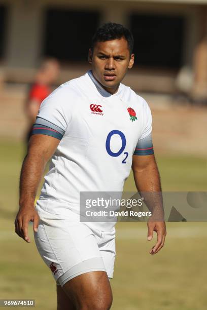 Billy Vunipola looks on during the England training session held at St. Stithians College on June 8, 2018 in Sandton, South Africa.