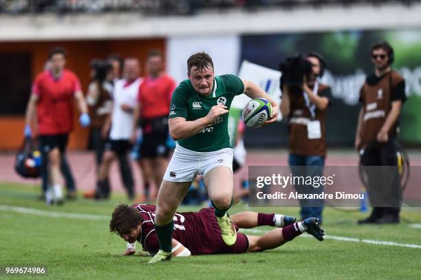 Sean O Brien of Ireland during the U20 World Championship match between Ireland and Georgia on June 7, 2018 in Narbonne, France.