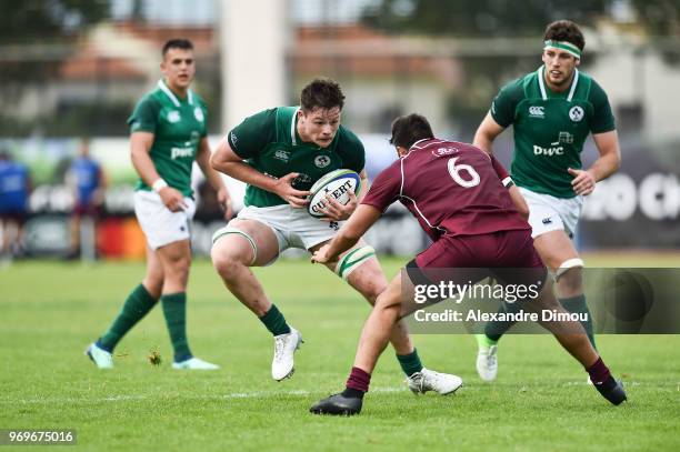 Jack Dunne of Ireland during the U20 World Championship match between Ireland and Georgia on June 7, 2018 in Narbonne, France.