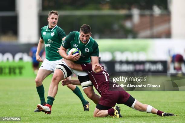 Matthew Dalton of Ireland during the U20 World Championship match between Ireland and Georgia on June 7, 2018 in Narbonne, France.