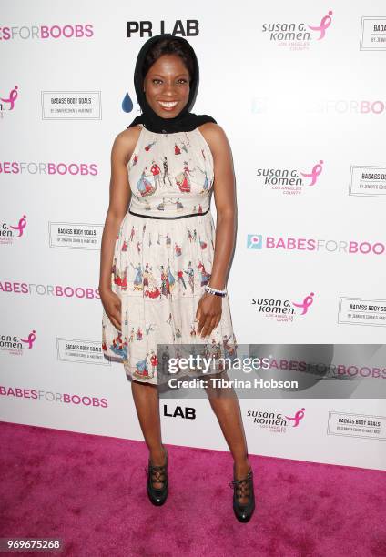 Angelique Bates attends the Babes for Boobs live auction benefiting Susan G. Komen LA at El Rey Theatre on June 7, 2018 in Los Angeles, California.