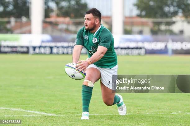 Jack Aungier of Ireland during the U20 World Championship match between Ireland and Georgia on June 7, 2018 in Narbonne, France.