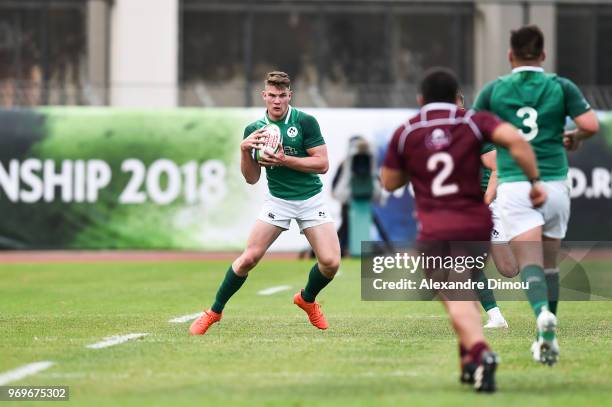 Peter Sullivan of Ireland during the U20 World Championship match between Ireland and Georgia on June 7, 2018 in Narbonne, France.