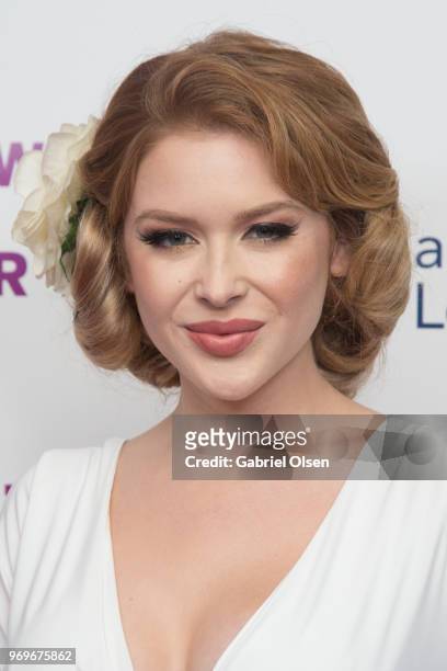 Renee Olstead arrives for the Lambda Legal West Coast Liberty Awards at SLS Hotel at Beverly Hills on June 7, 2018 in Los Angeles, California.