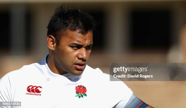 Billy Vunipola looks on during the England training session held at St. Stithians College on June 8, 2018 in Sandton, South Africa.